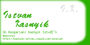 istvan kasnyik business card